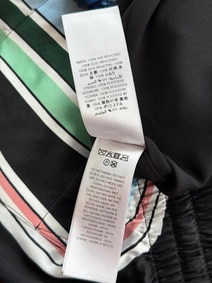 Casablanca Black & Multicolor Mountain Logo Silk Shorts