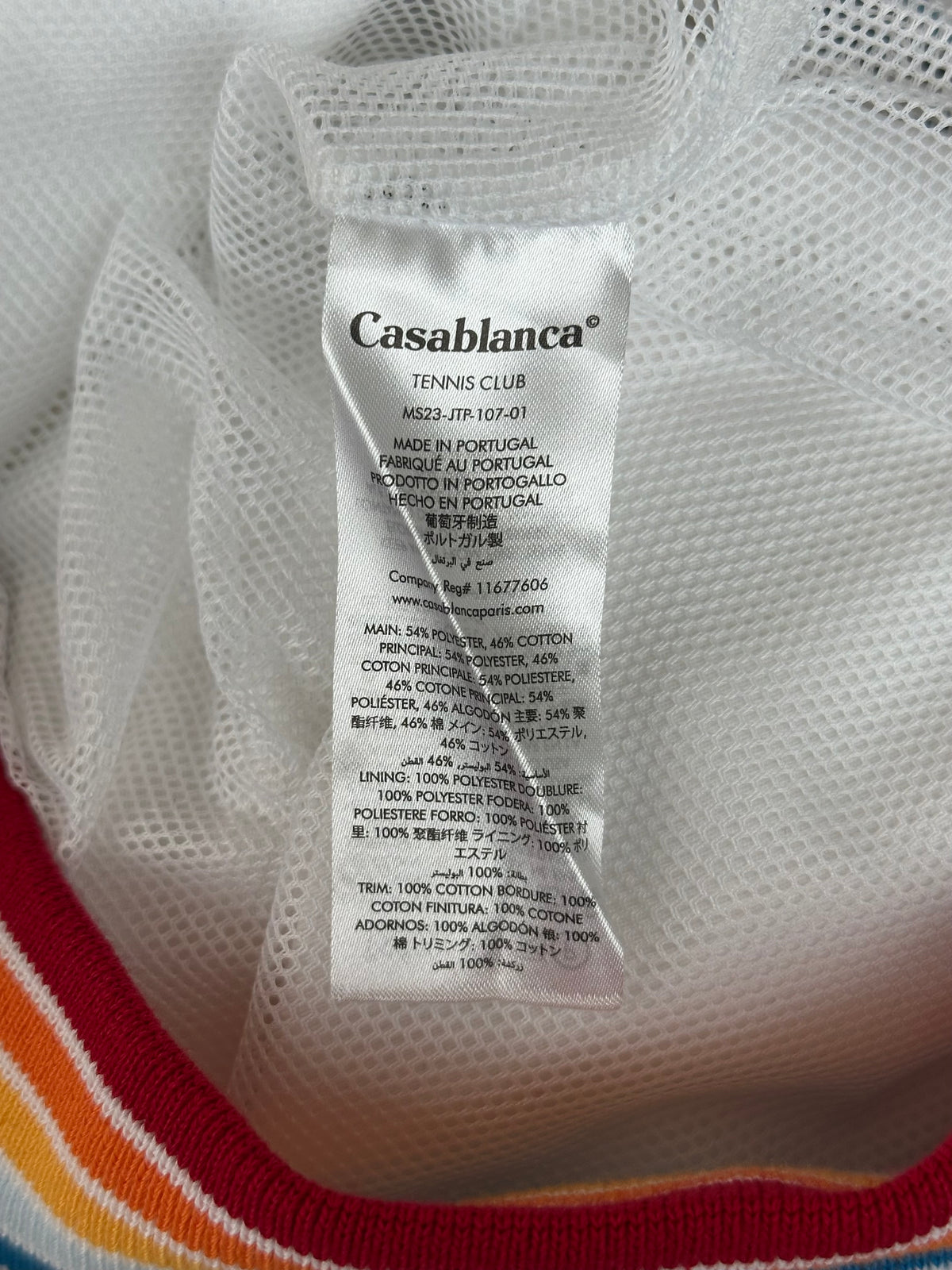 Casablanca White & Multicolor Embroidered Logo Track Jacket