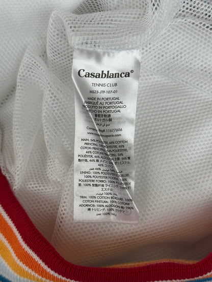 Casablanca White & Multicolor Embroidered Logo Track Jacket