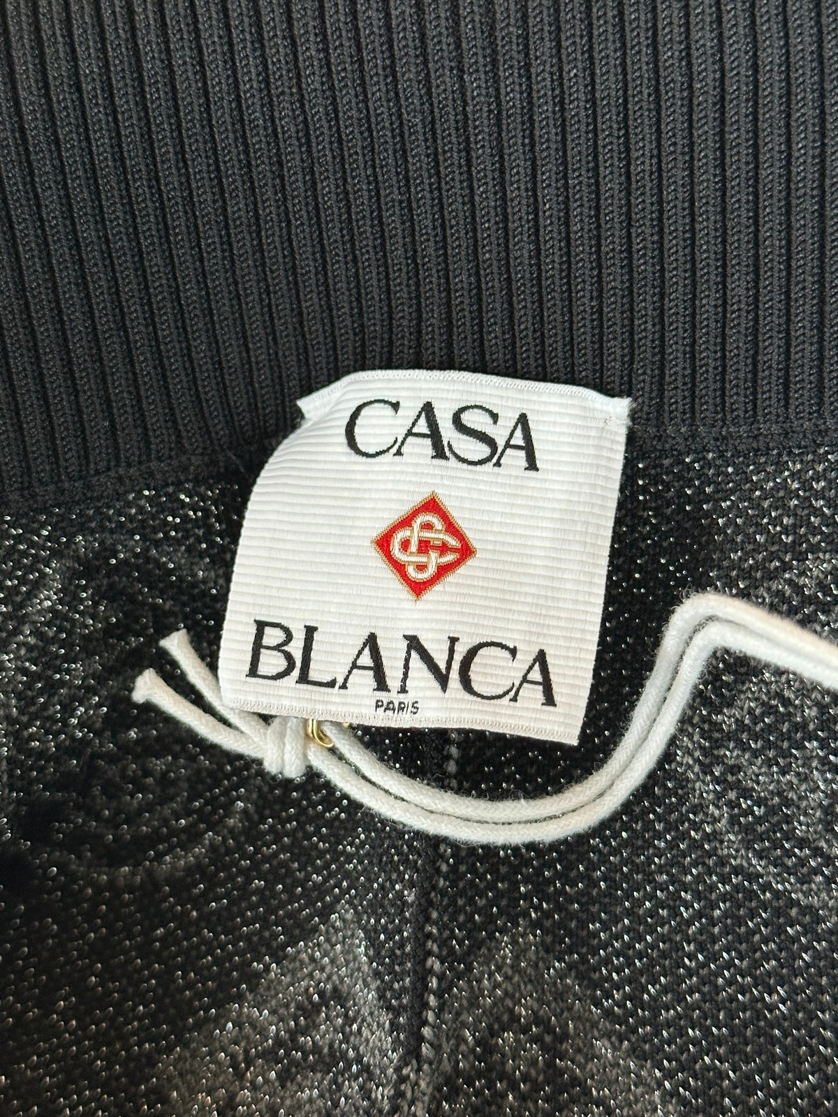 Casablanca Black & Grey Glitter Jacquard Monogram Women's Sweatpants
