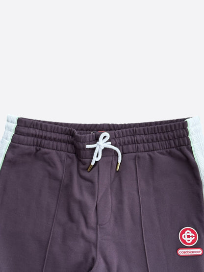 Casablanca Burgundy & White Floral Striped Sweatpants