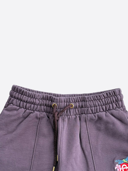 Casablanca Burgundy & Multicolor Embroidered Dragonfly Logo Sweatpants