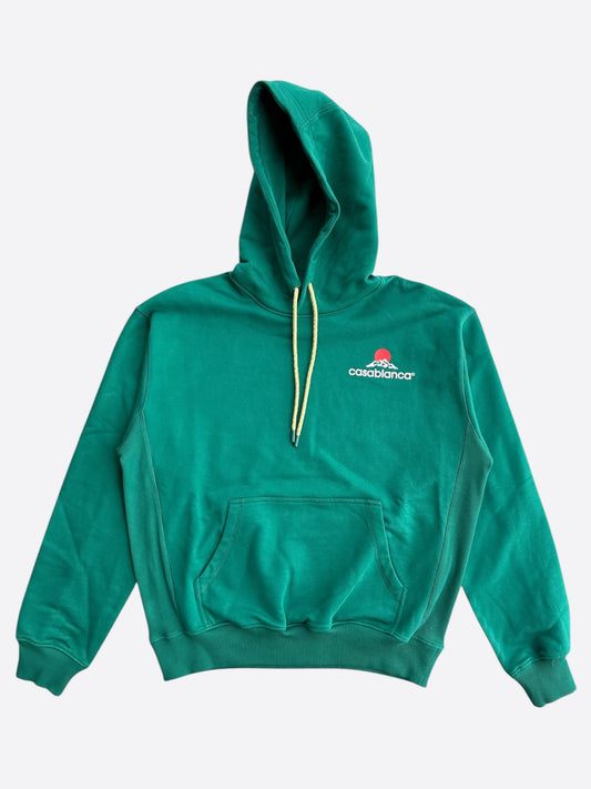 Casablanca Green & White Montagne Logo Hoodie