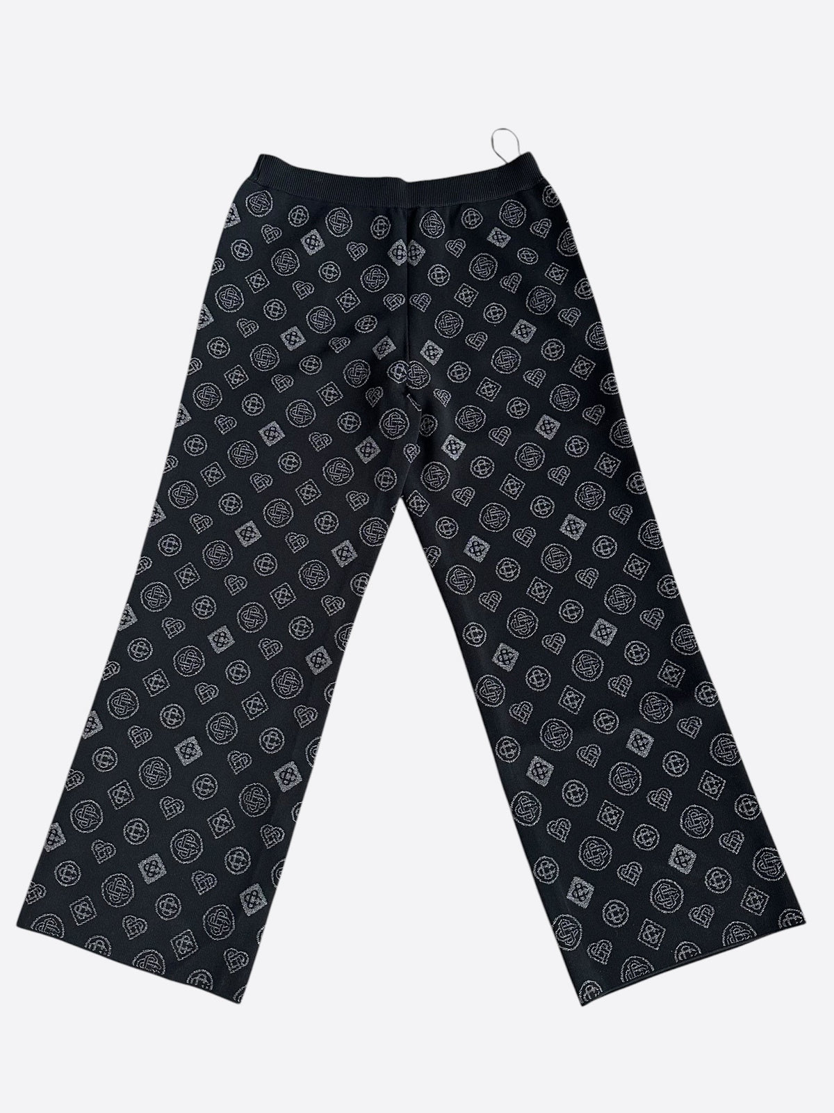 Casablanca Black & Grey Glitter Jacquard Monogram Women's Sweatpants