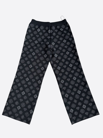 Casablanca Black & Grey Glitter Jacquard Monogram Women's Sweatpants