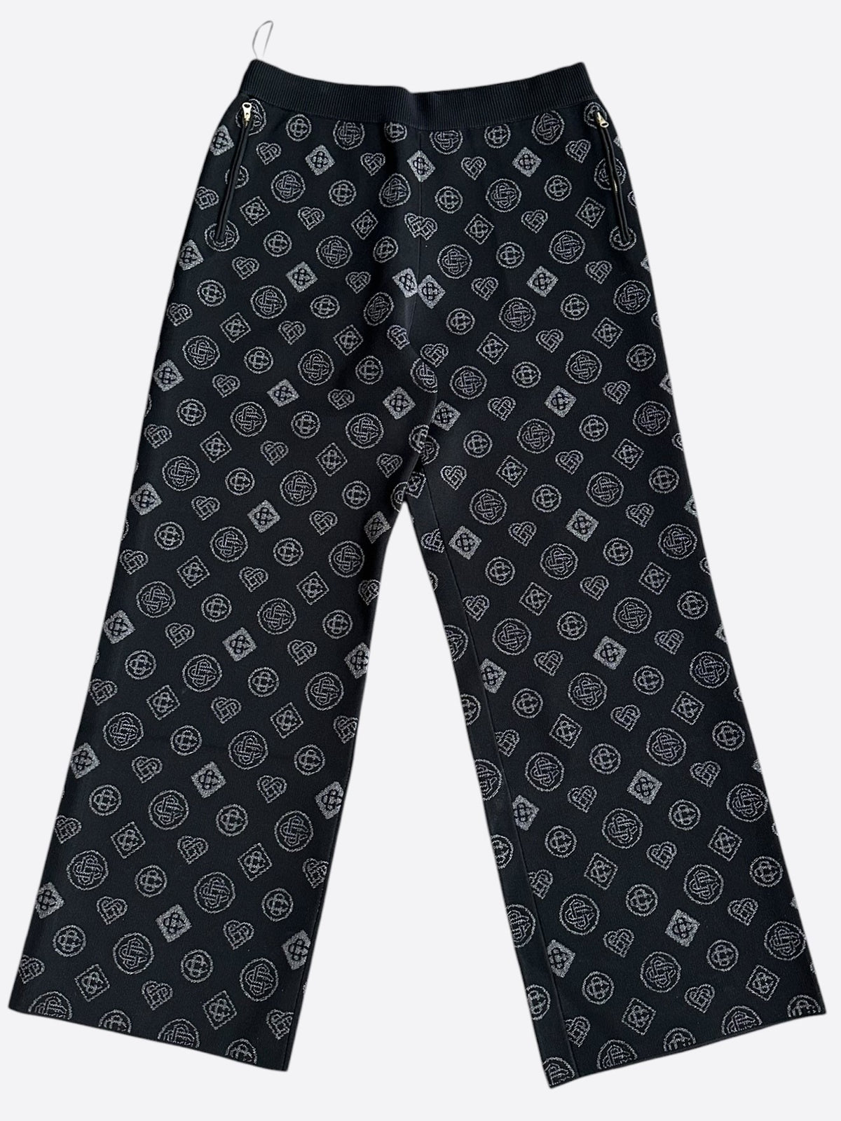Casablanca Black & Grey Glitter Jacquard Monogram Women's Sweatpants