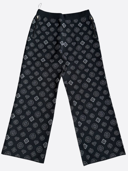 Casablanca Black & Grey Glitter Jacquard Monogram Women's Sweatpants
