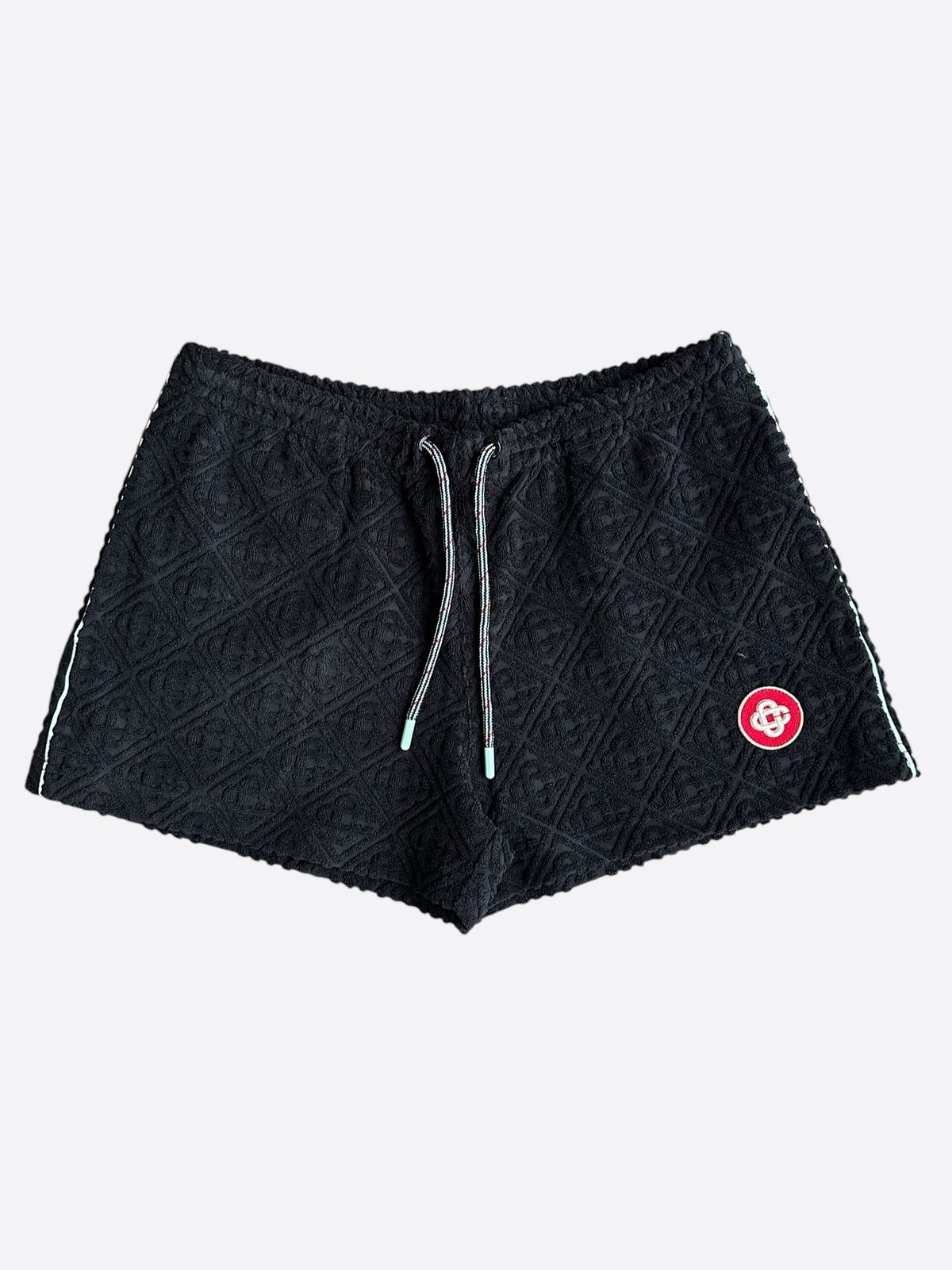 Casablanca Black & Red Jacquard Monogram Towel Women's Shorts