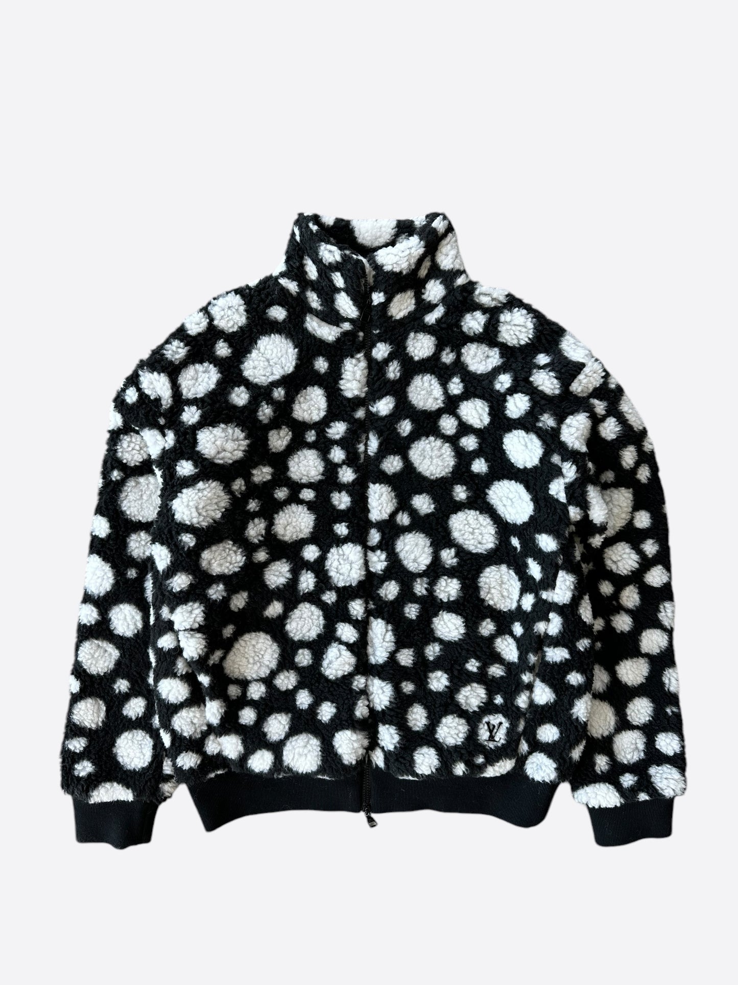 Louis Vuitton Yayoi Kusama Black & White Polka Dot Fleece Jacket