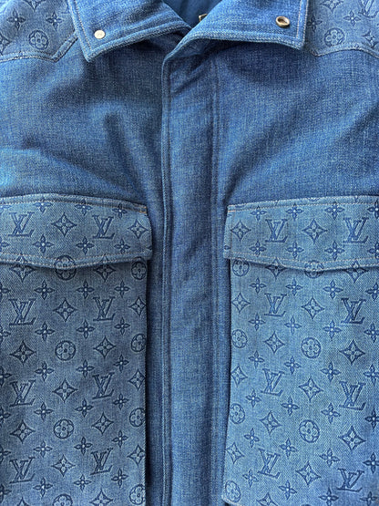 Louis Vuitton Blue Monogram Padded Denim Jacket