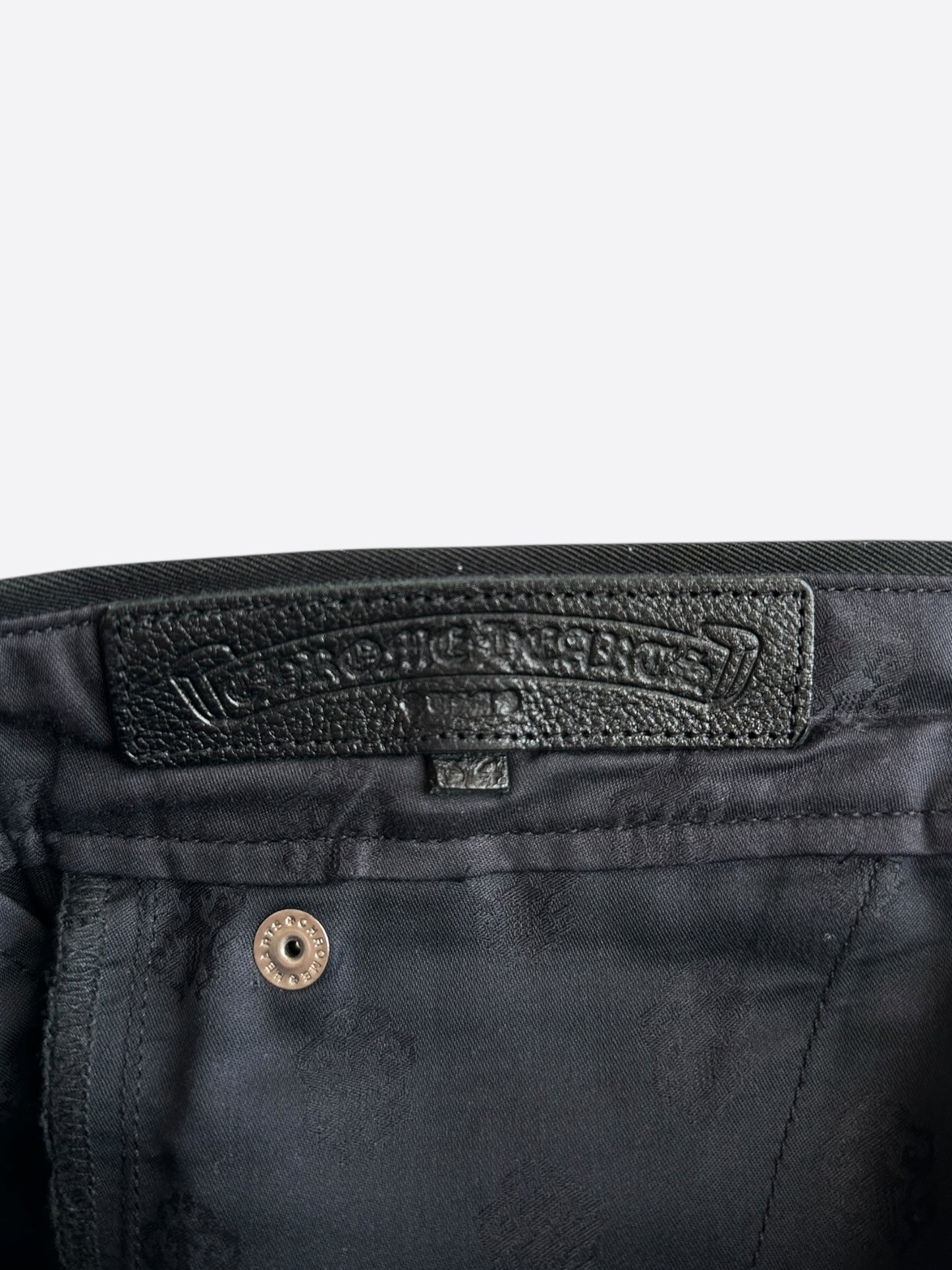 Chrome Hearts Black Cheetah & Green Cross Patch Chino Pants