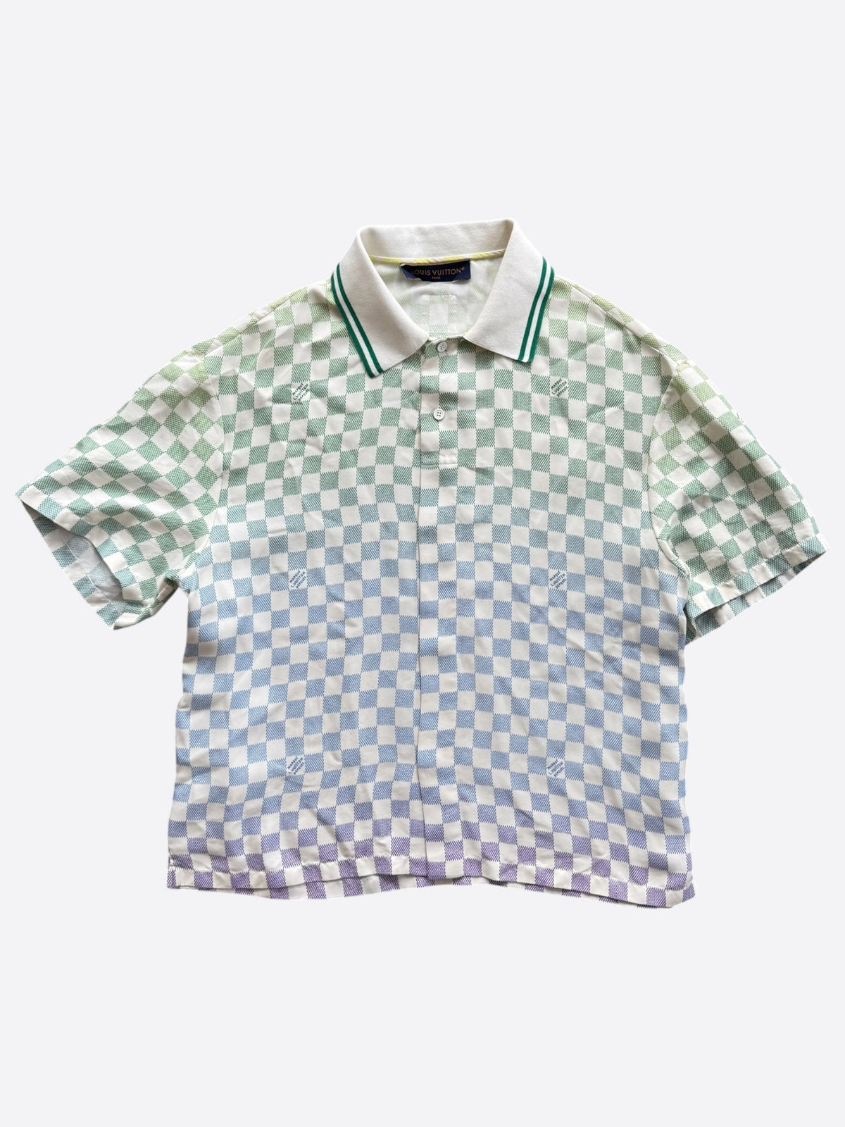 Louis Vuitton Multicolor Gradient Damier Silk Button Up Shirt