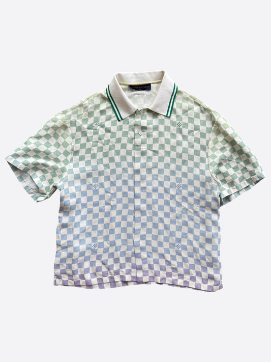 Louis Vuitton Multicolor Gradient Damier Silk Button Up Shirt
