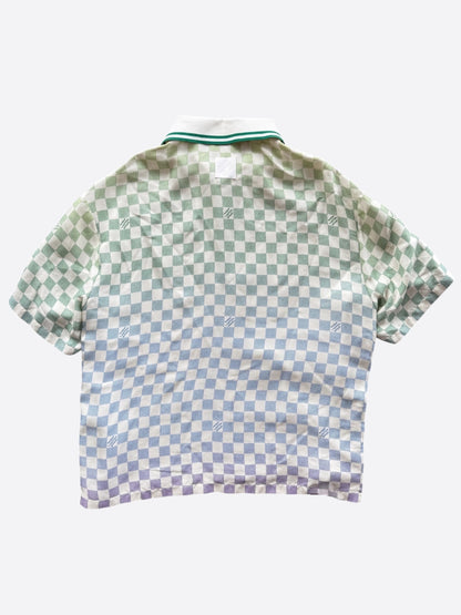 Louis Vuitton Multicolor Gradient Damier Silk Button Up Shirt