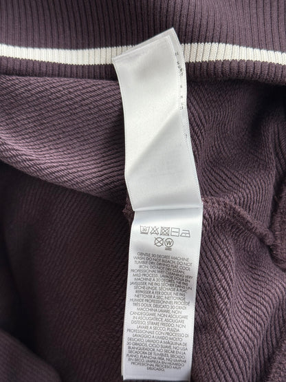 Casablanca Burgundy & White Floral Striped Quarter Zip Sweater