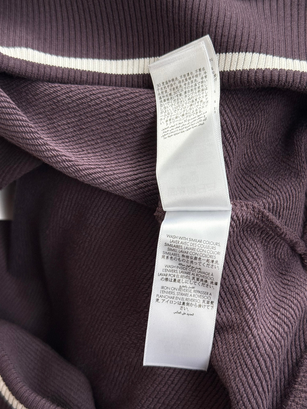 Casablanca Burgundy & White Floral Striped Quarter Zip Sweater