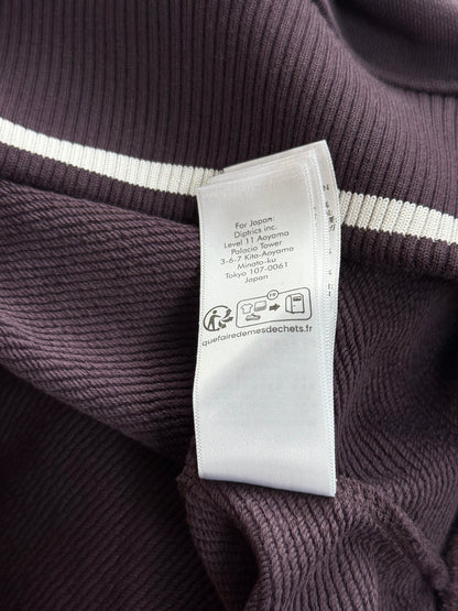 Casablanca Burgundy & White Floral Striped Quarter Zip Sweater