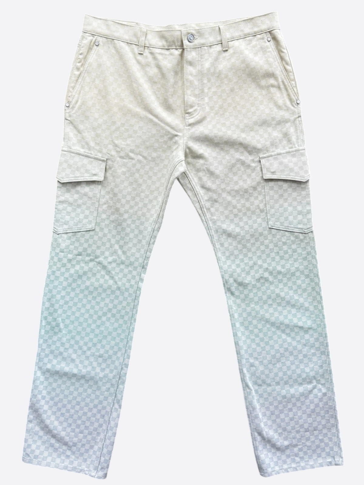 Louis Vuitton White & Gradient Damier Cargo Pants