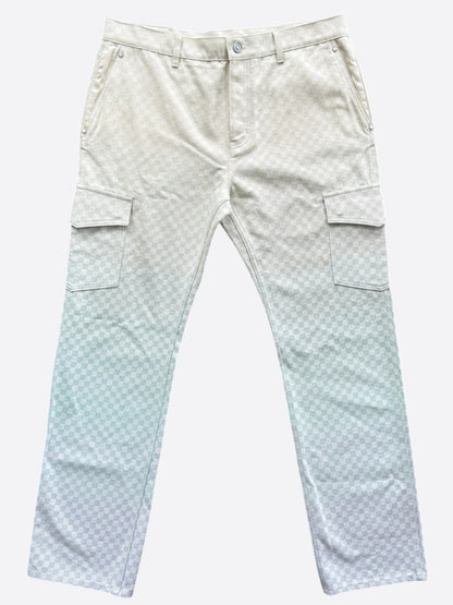 Louis Vuitton White & Gradient Damier Cargo Pants