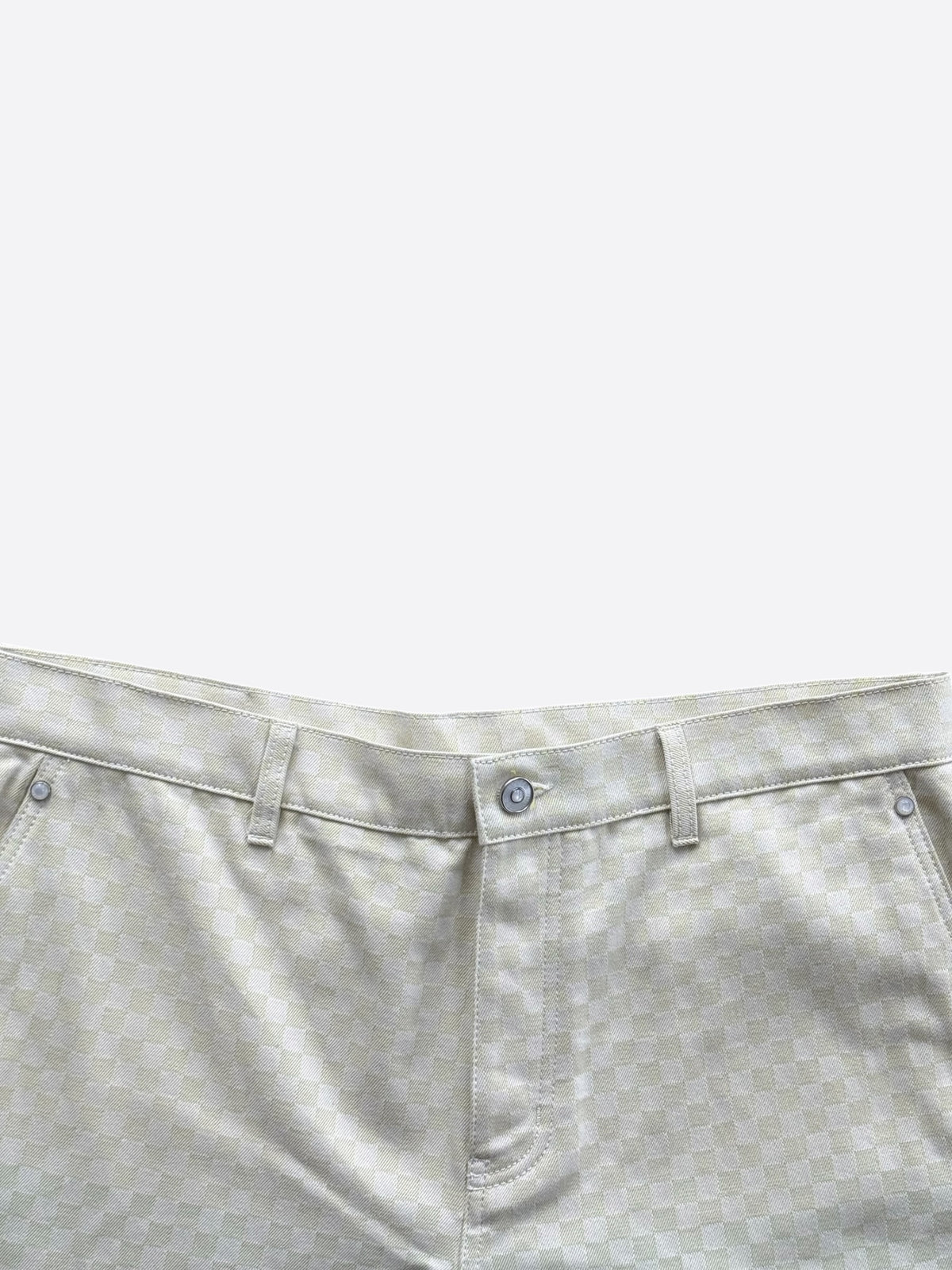 Louis Vuitton White & Gradient Damier Cargo Pants
