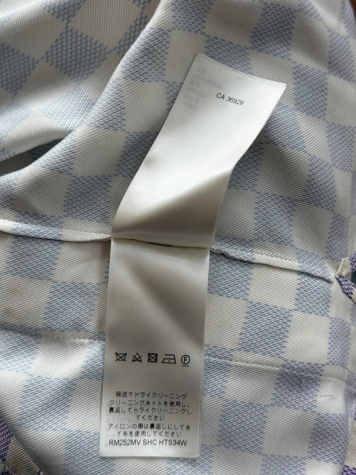 Louis Vuitton Multicolor Gradient Damier Silk Button Up Shirt