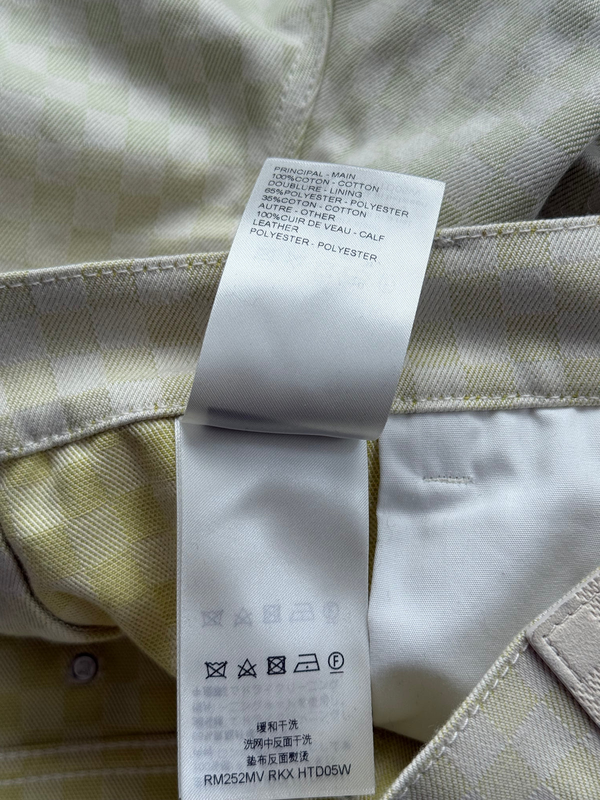 Louis Vuitton White & Gradient Damier Cargo Pants