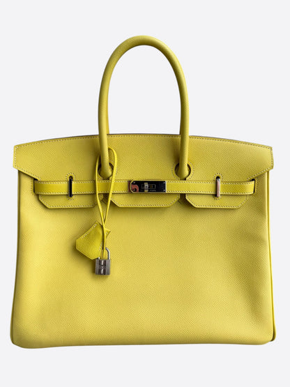 Hermes Yellow Epsom & Palladium Hardware Birkin 35