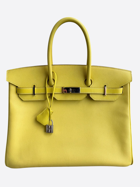 Hermes Yellow Epsom & Palladium Hardware Birkin 35