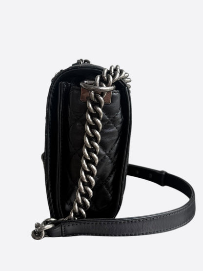 Chanel Black Quilted Calfskin Enchained Medium Boy Bag