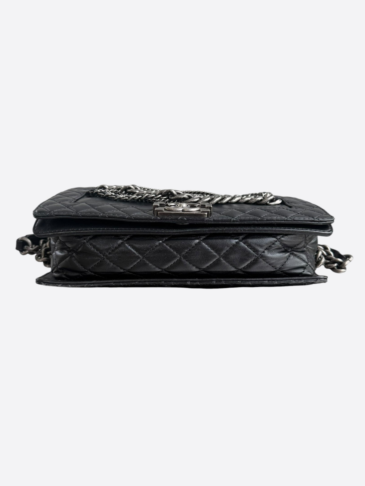 Chanel Black Quilted Calfskin Enchained Medium Boy Bag