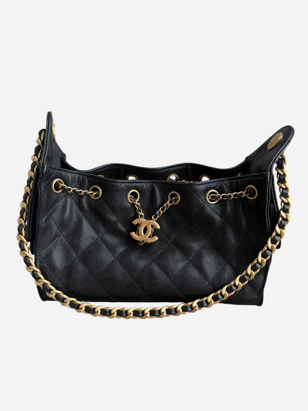 Chanel Black Caviar Quilted Small 25 Bag