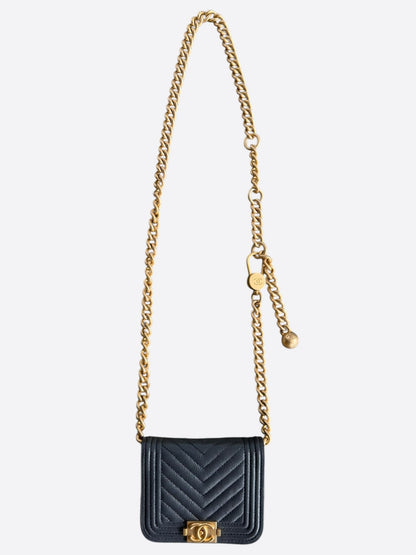 Chanel Black Quilted Caviar Boy Belt Bag