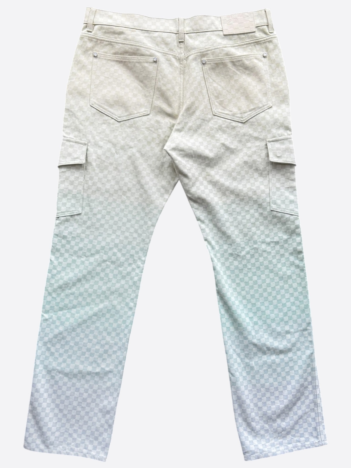 Louis Vuitton White & Gradient Damier Cargo Pants