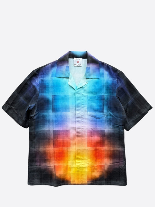 Casablanca Black & Gradient Plaid Button Up Shirt