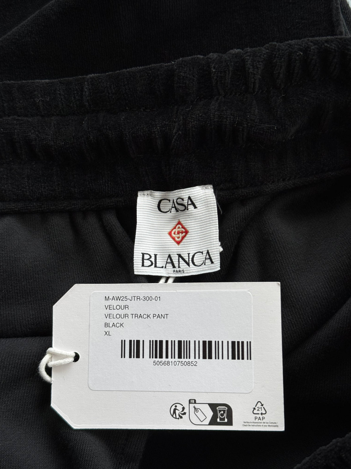 Casablanca Black & Gradient Embroidered Logo Velour Sweatpants