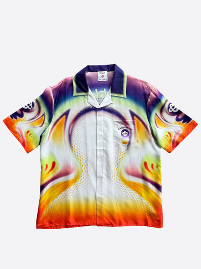 Casablanca Multicolor Sporchid Graphic Silk Button Up Shirt