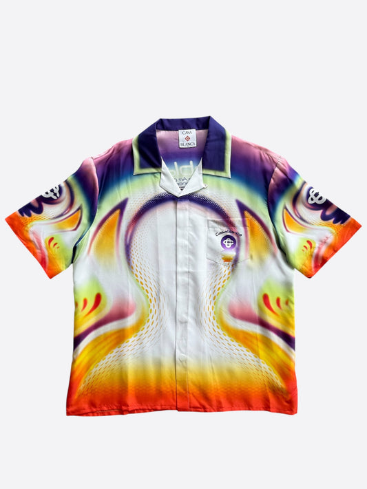 Casablanca Multicolor Sporchid Graphic Silk Button Up Shirt