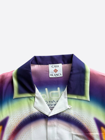 Casablanca Multicolor Sporchid Graphic Silk Button Up Shirt