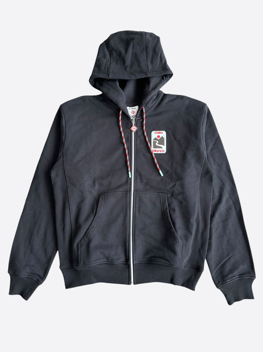 Casablanca Black Sunset Valley Logo Zip Up Hoodie