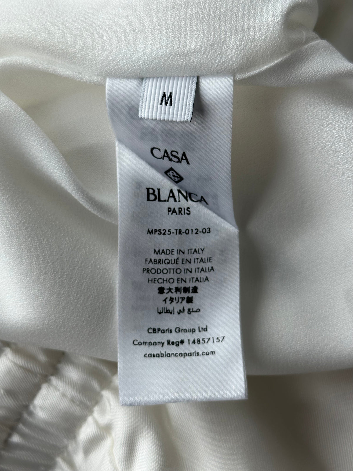 Casablanca White, Blue & Green Tennis Club Logo Silk Shorts