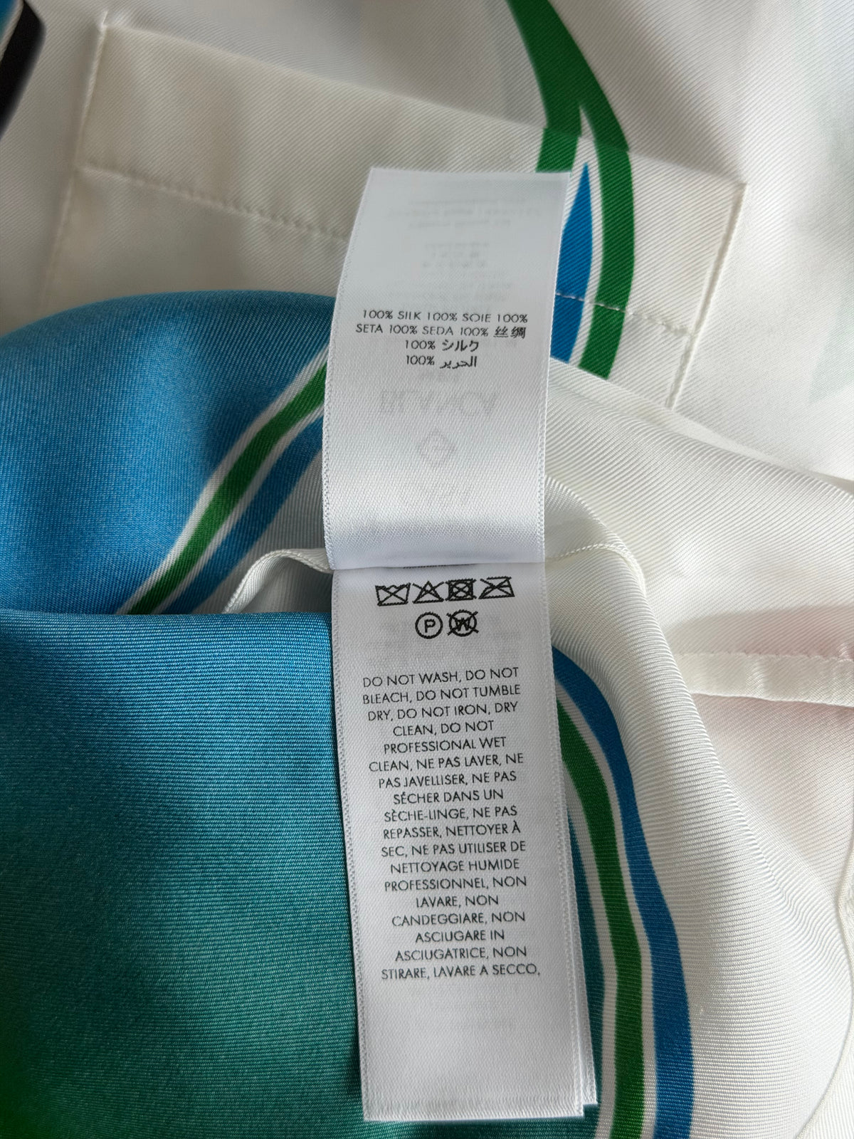 Casablanca White & Multicolor Flame Graphic Silk Button Up Shir