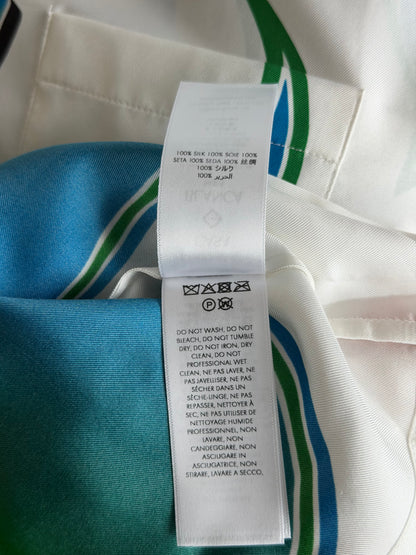 Casablanca White & Multicolor Flame Graphic Silk Button Up Shir