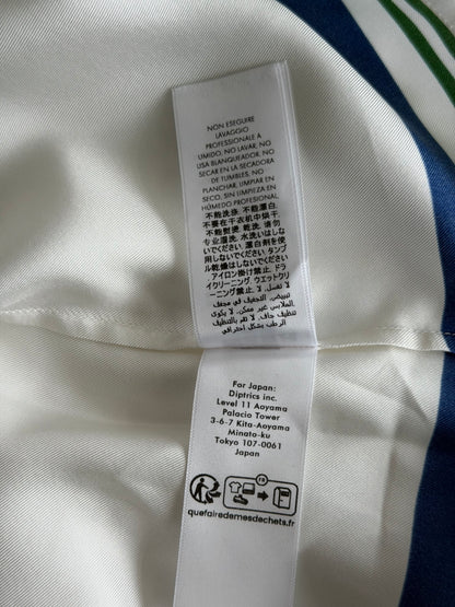 Casablanca White & Multicolor Tennis Mascot Silk Button Up Shirt