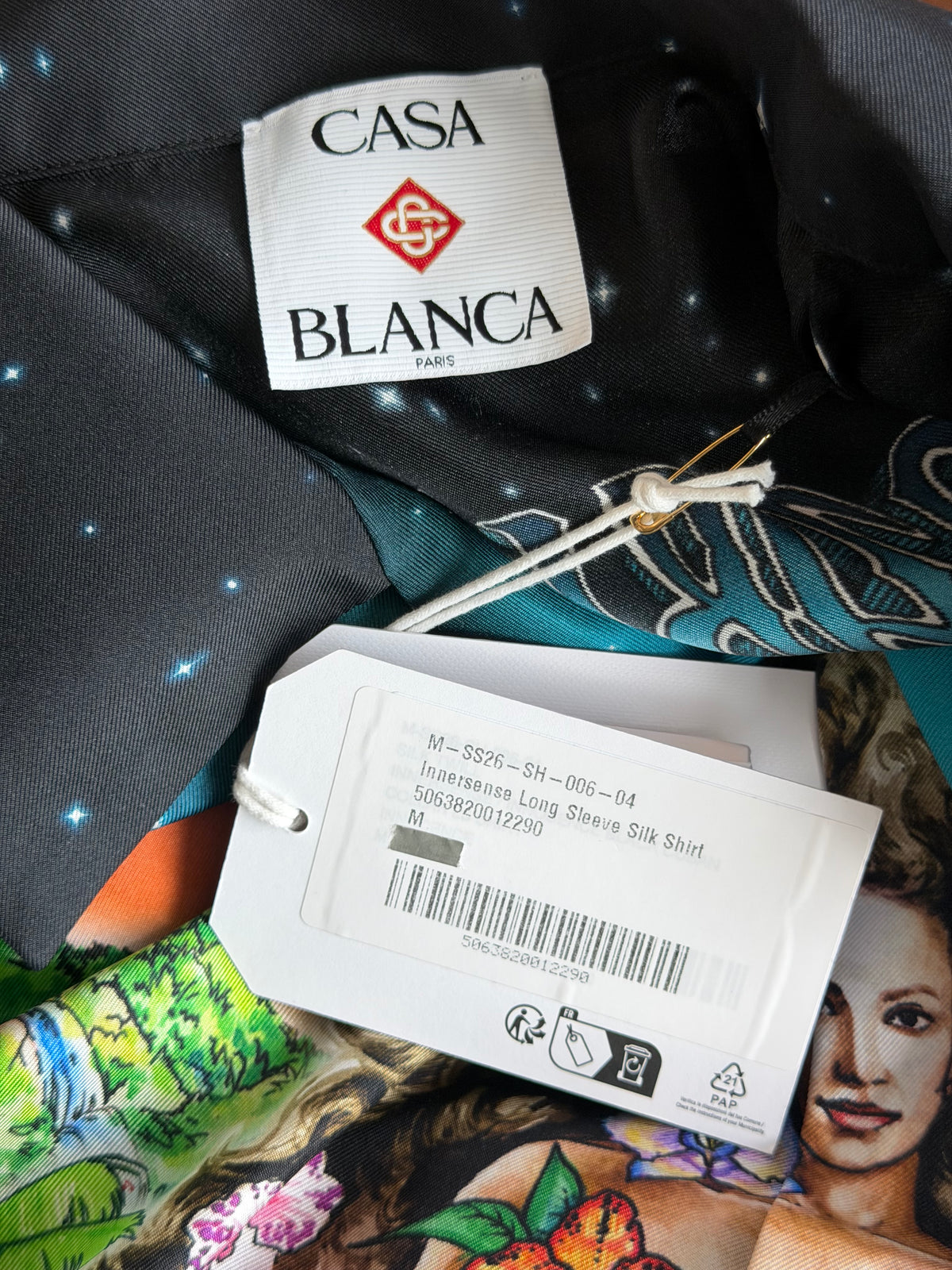 Casablanca Black & Multicolor Innocence Silk Button Up Shirt