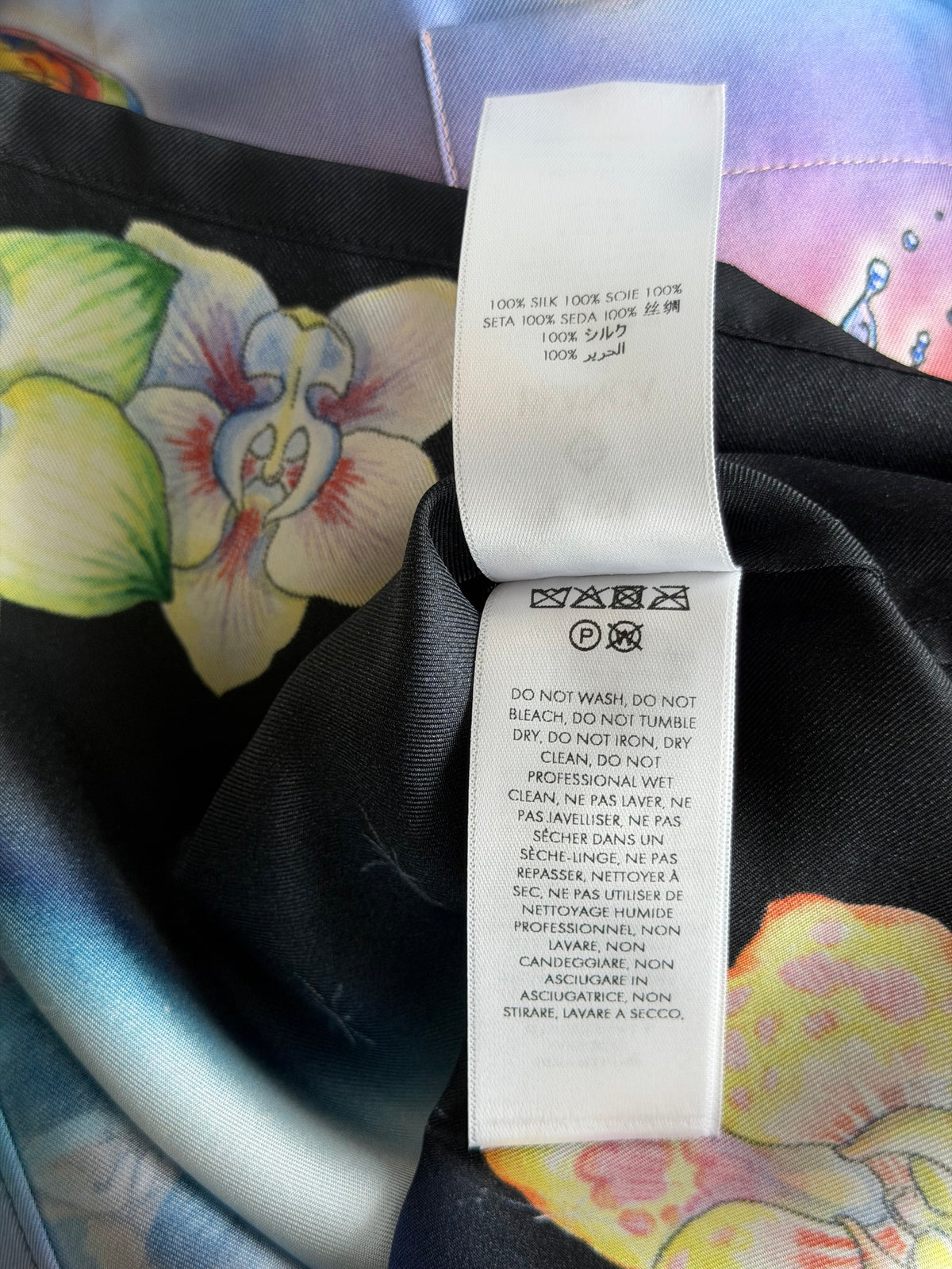 Casablanca Black & Multicolor Innocence Silk Button Up Shirt