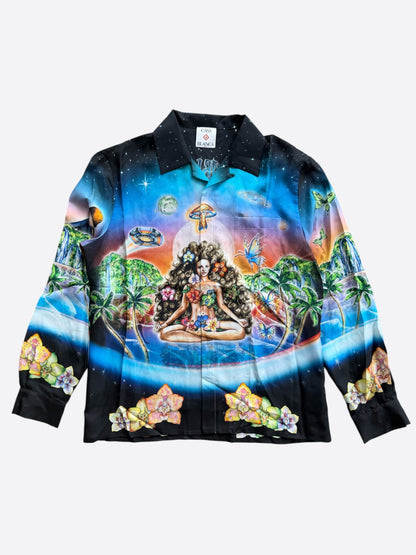 Casablanca Black & Multicolor Innocence Silk Button Up Shirt