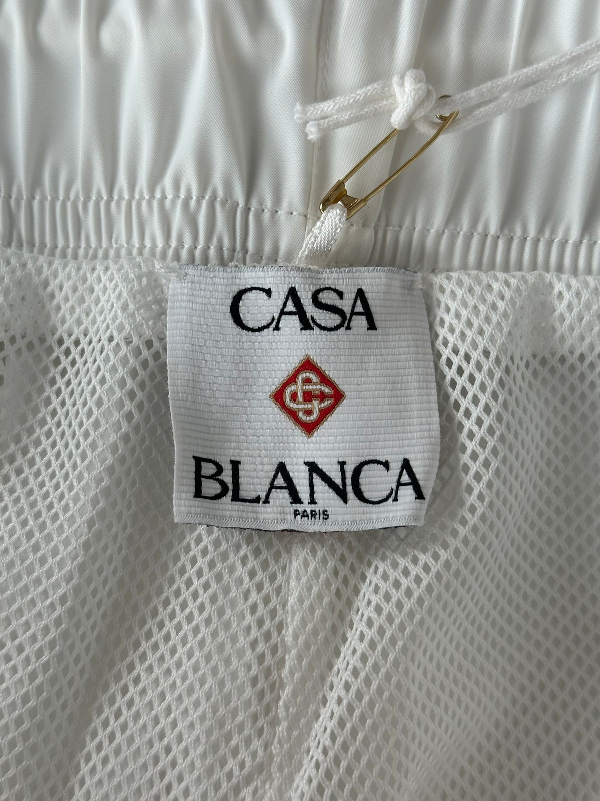 Casablanca White & Blue Striped Windbreaker Shorts