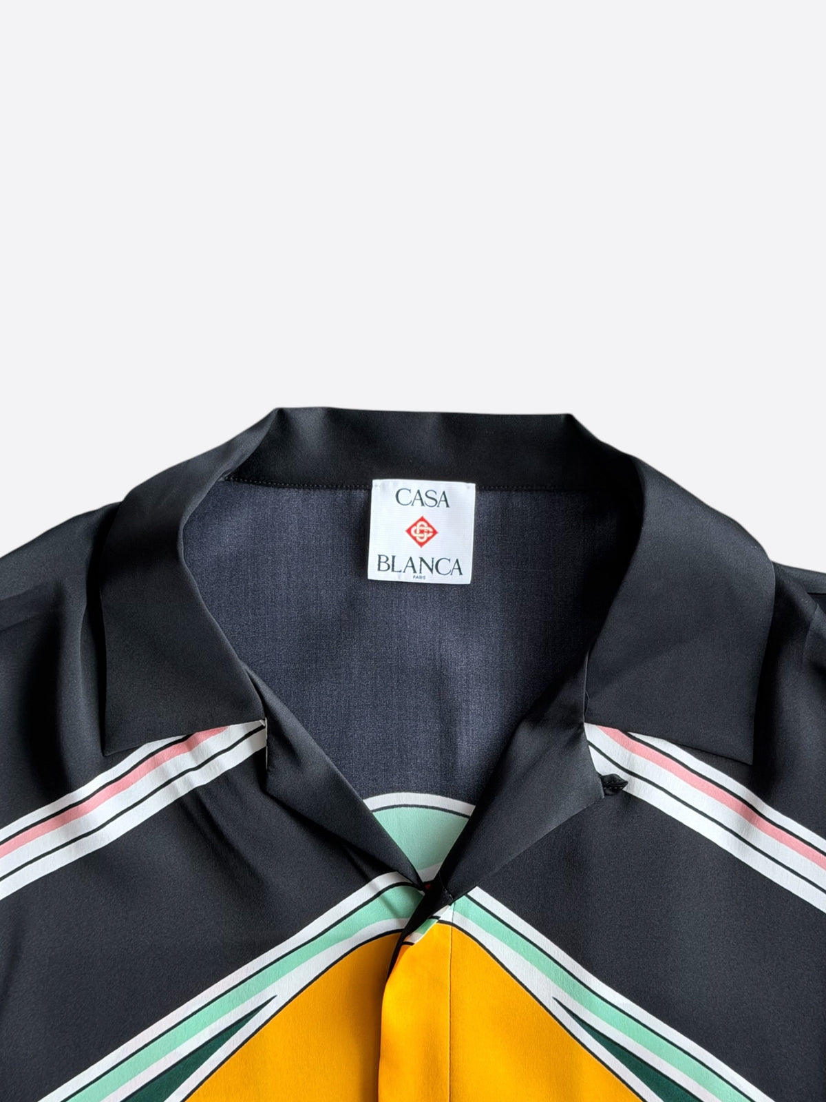 Casablanca Black & Multicolor Mountain Graphic Silk Button Up Shirt