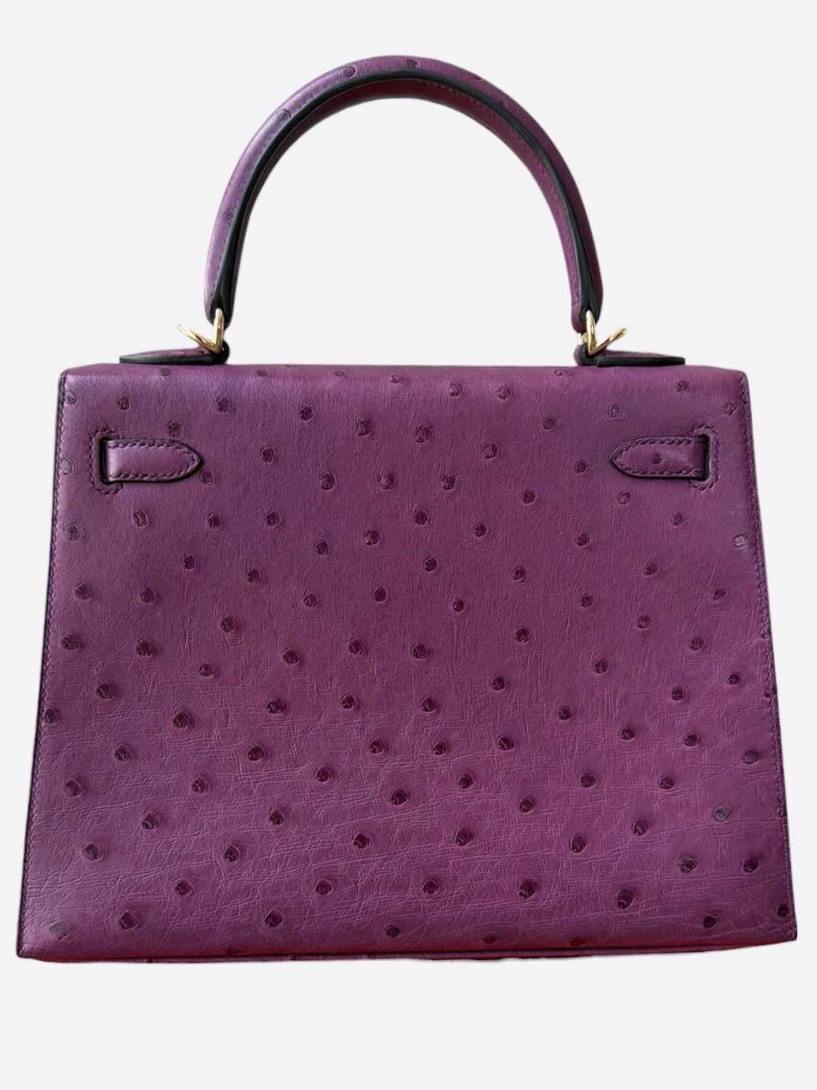 Hermès Purple Ostrich & Gold Hardware Kelly 25