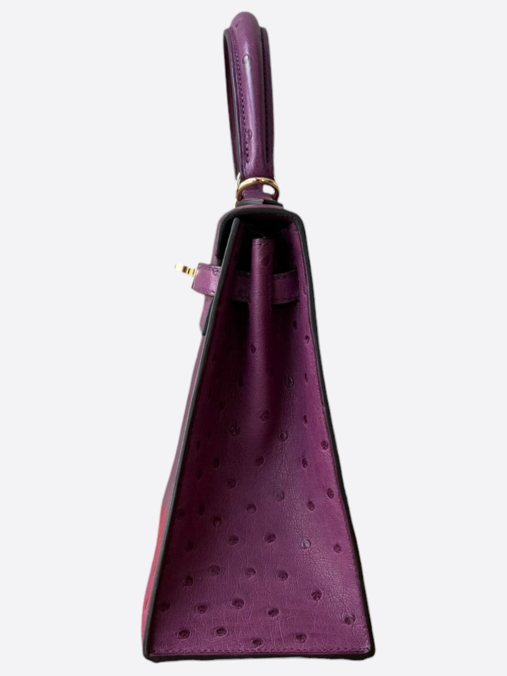 Hermès Purple Ostrich & Gold Hardware Kelly 25